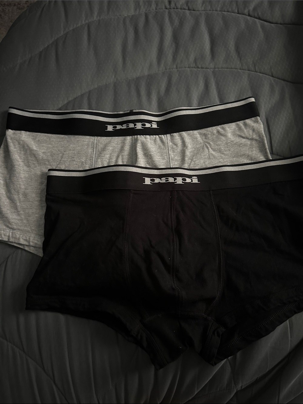 papi Men’s Cotton Boxer Briefs - Black & Light Gray